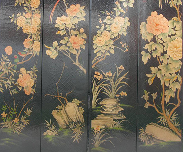 酒店漆畫(huà)屏風(fēng)定制